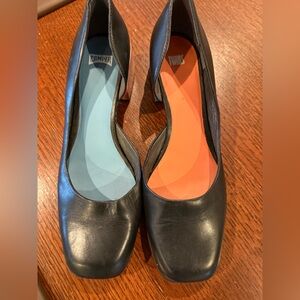 Camper Women's Black formal shoes with Colorful Insoles